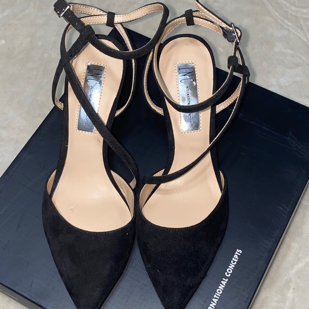 INC International Concepts Women's Black Pointed Heels made for Macy’s